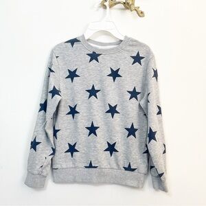 🤍H&M Gray and blue navy stars Sweatshirt